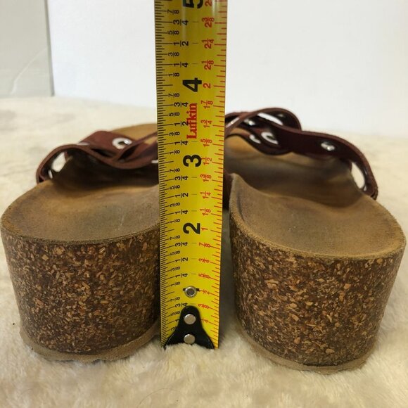 San Giorgio Wine Criss Cross Leather Strap Summer Sandals Size 9 - Picture 6 of 10